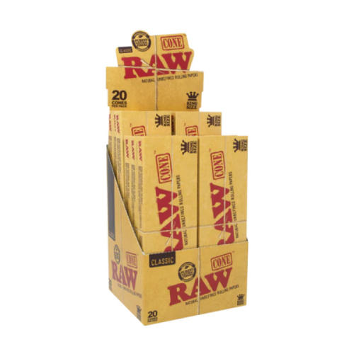 RAW Pre-Rolled Cones - King Size - 12 Pack - 20 Cones Per Pack