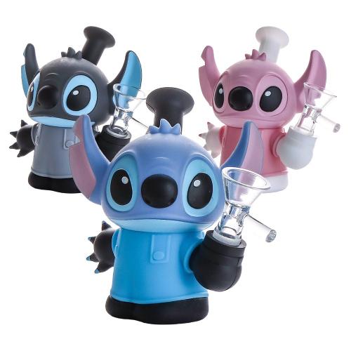 5in Stitch Silicone Glass Water Pipe with 14mm Glass Bowl (CSP135)