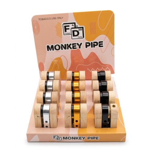 FD Wooden Monkey Pipes (FDX5155) -12PK Display-Assorted