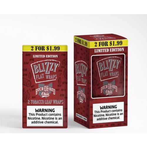 Blizzy Flat Wraps $1.99 *Pre-Priced* Tobacco Wraps 2CT - 20PK Display