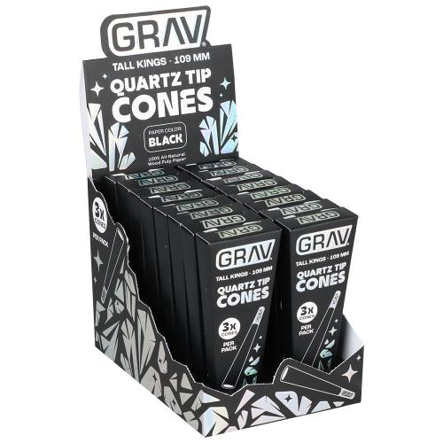 GRAV® Tall Kings Quartz Tip Cones - 16PK Display