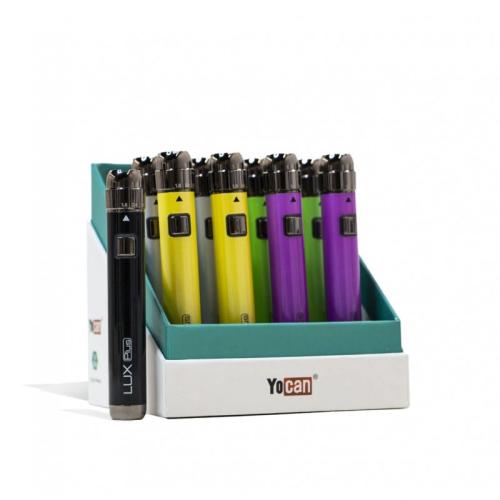 Yocan Lux Plus 400mAh Variable Voltage Vape Pen Battery - 12PK-Assorted