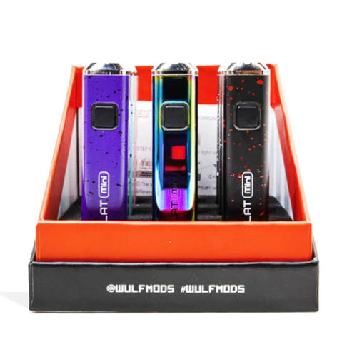 Wulf Mods Flat Mini 400mAh Adjustable Voltage Vaporizer Pen Battery - 9PK Display-Assorted
