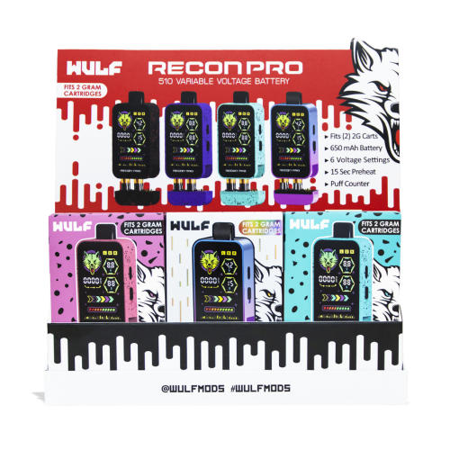 Wulf Mods Recon Pro Dual 510 Battery - 9PK Display-Assorted