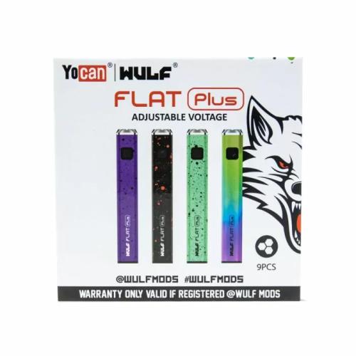 Wulf Mods Flat Plus 900mAh Adjustable Voltage Vaporizer Pen Battery - 9PK Display-Assorted
