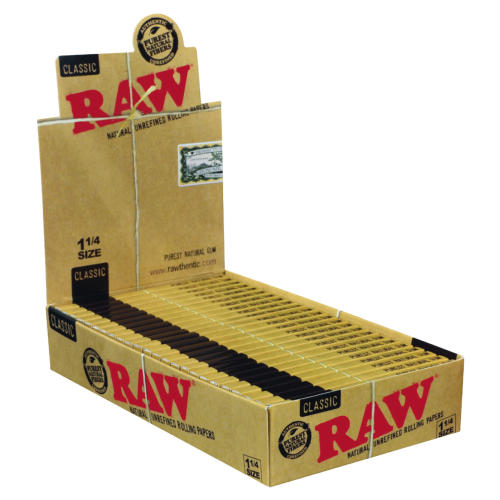RAW Rolling Papers - 1 1/4 Size - 24PK Display