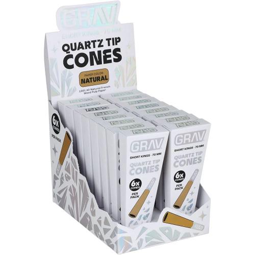 GRAV® Short Kings Quartz Tip Cones - 16PK Display
