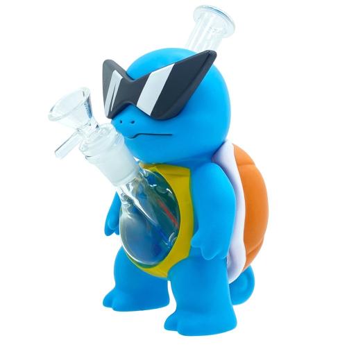 8in Anime Turtle PVC Glass Water Pipe (WP100)-Blue
