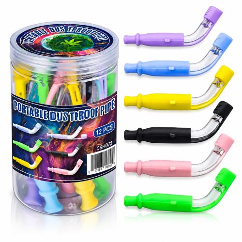 Portable J Shaped Chillums - 12PK Jar (CSH072)-Assorted
