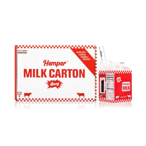 Hemper Weedies Milk Carton Bong - With 14M Bowl & 4mm Banger-Original