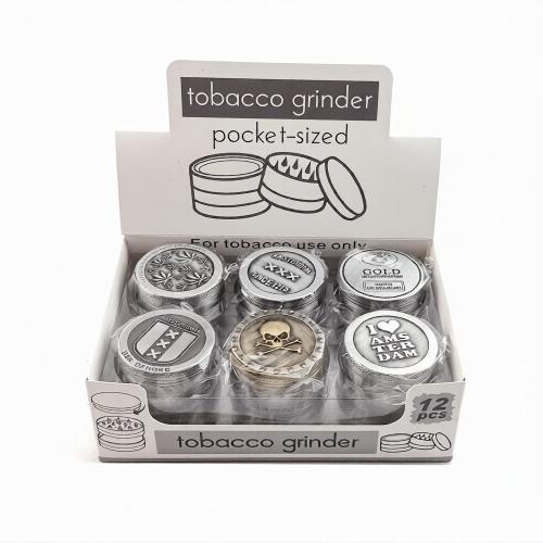 Grinder 50mm 3 Part (Amsterdam & Skull Metal Grinder DK5081-3) - 12PK Display-Assorted