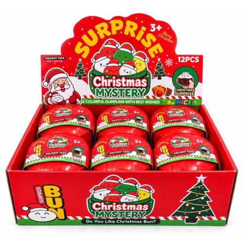 Squishy Bun Dumpling Christmas Mystery Edition - 12PK Display-Assorted