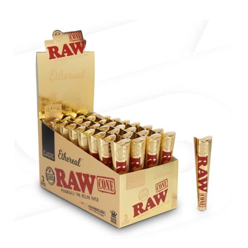 RAW Pre-Rolled Etheral Cones - King Size - 32 Pack - 3 Cones Per Pack