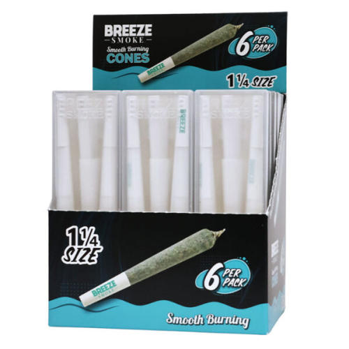 Breeze Smoke Smooth Burning Cones 1-1/4 (6ct) - 18PK Display-Original